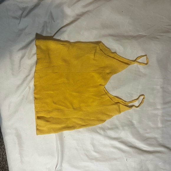 yellow ribbed crop cami - Picture 2 of 3
